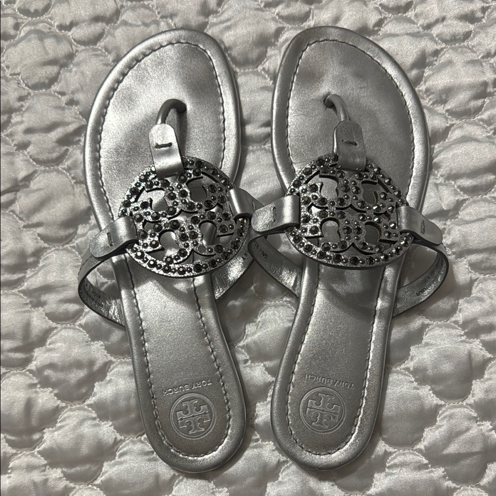 Tory Burch Silver Sandals